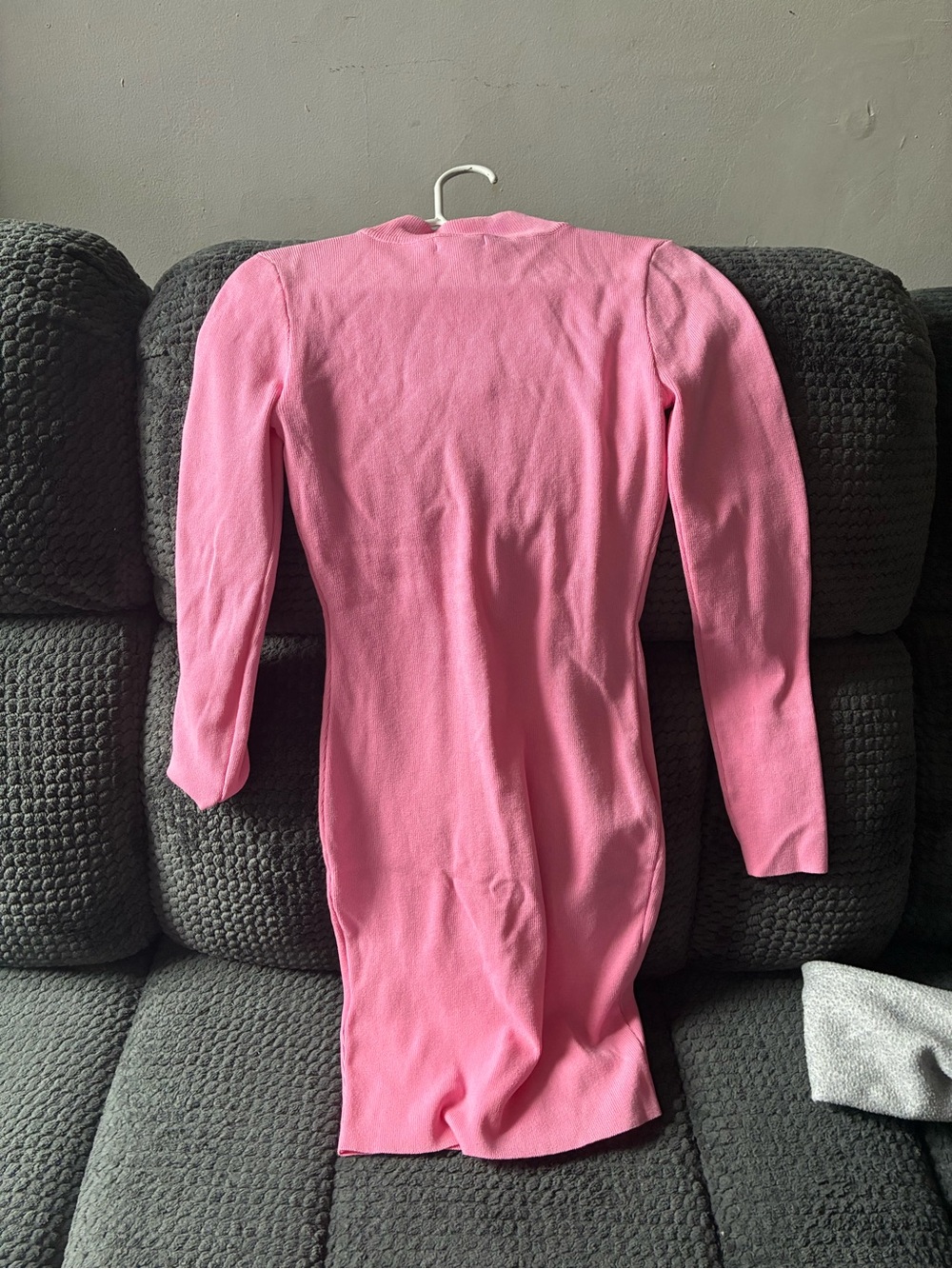 Fashion Nova Pink Long-Sleeve Corset-Front Midi Bodycon Dress - Picture 5 of 5